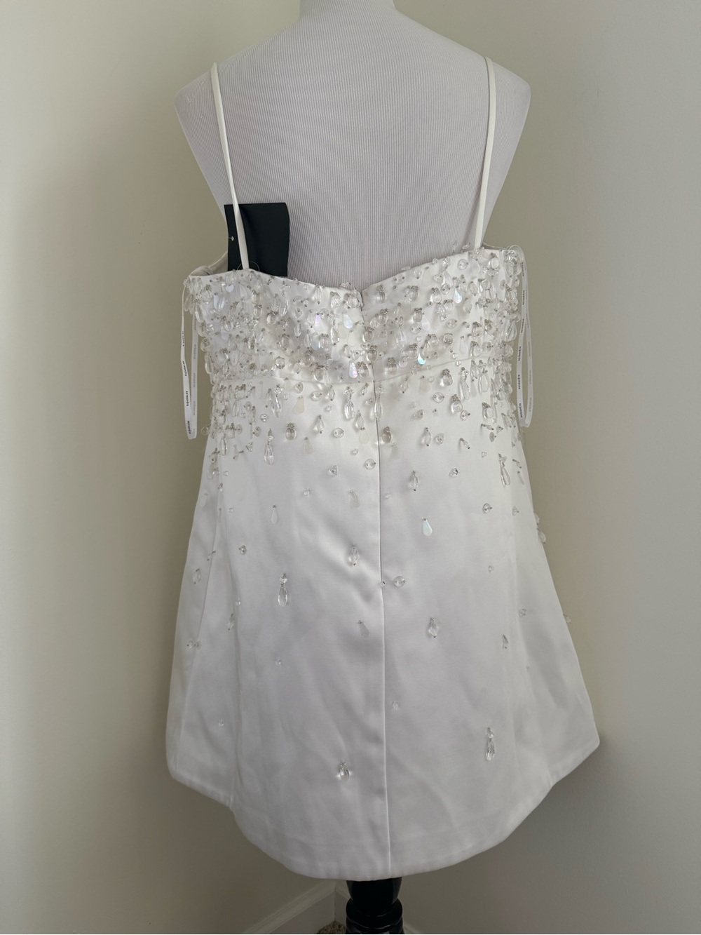 NWT Retrofete Cornelia Crystal Embellished White Mini Short Dress Sz XL - Picture 6 of 11